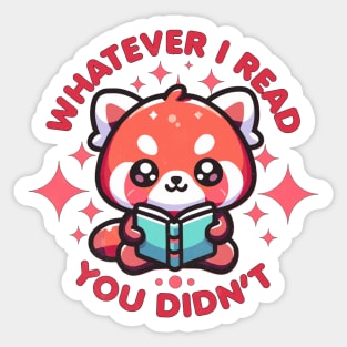 Kawaii Red Panda Reading Sticker